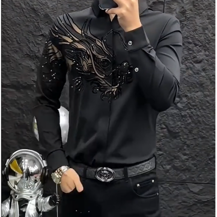 Zeljko - スタイリッシュなスリムフィットプリントシャツ