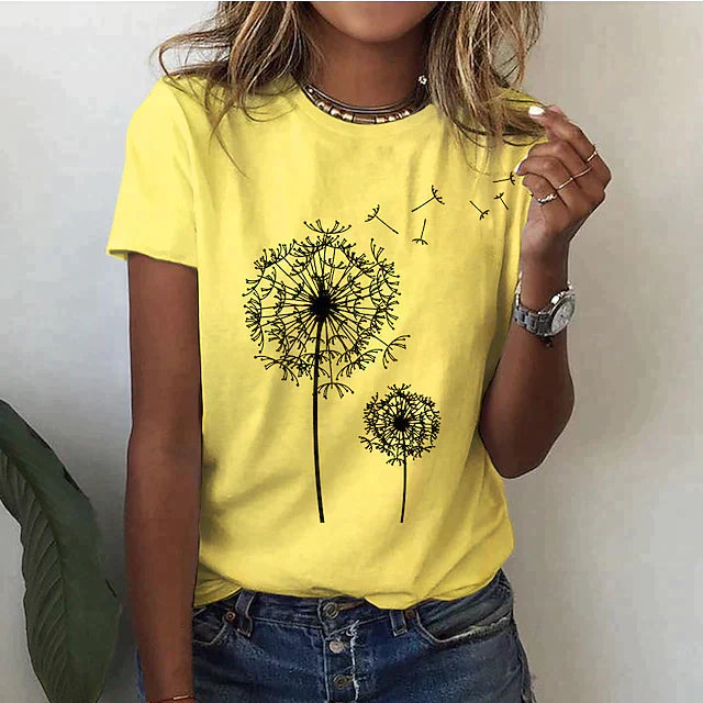 Rafaela - ダンデライオンプリントのスタイリッシュなTシャツ